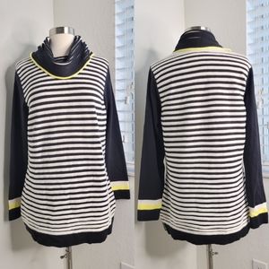 BETTY BARCLAY Striped Cowl Neck Sweater 12.